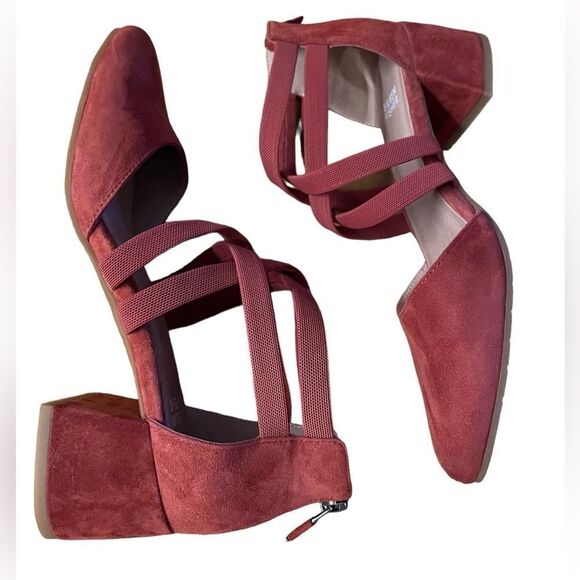 Eileen Fisher Juku Pump Suede Cayenne Size 8 - Picture 2 of 10